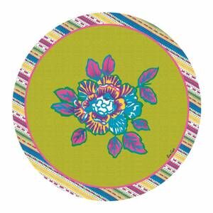 NEW LISA CORTI english rose placemat - set of 2 in acid green